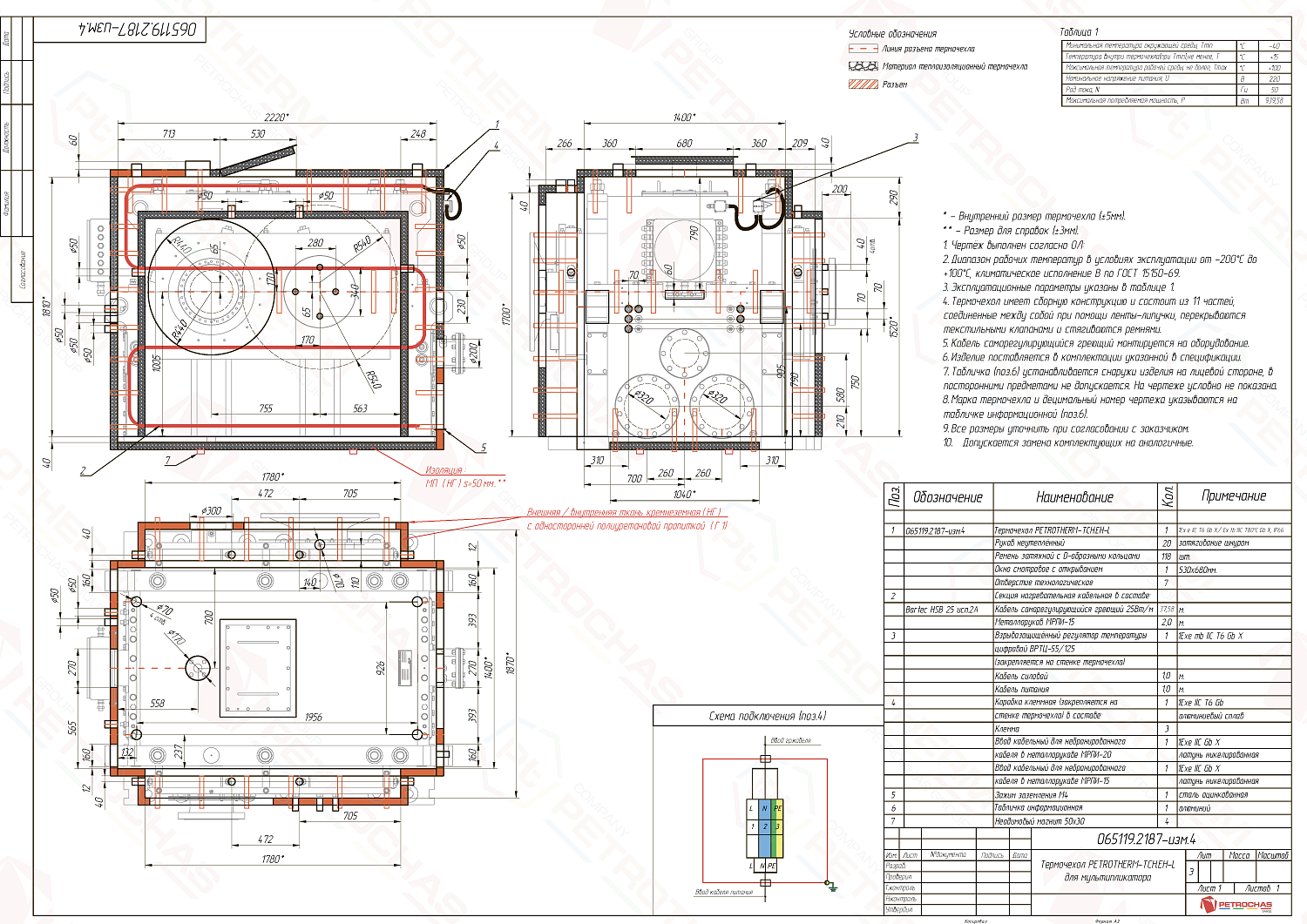 Термочехол PETROTHERM-TCH.EH-L (065119.2187) для преобразователя