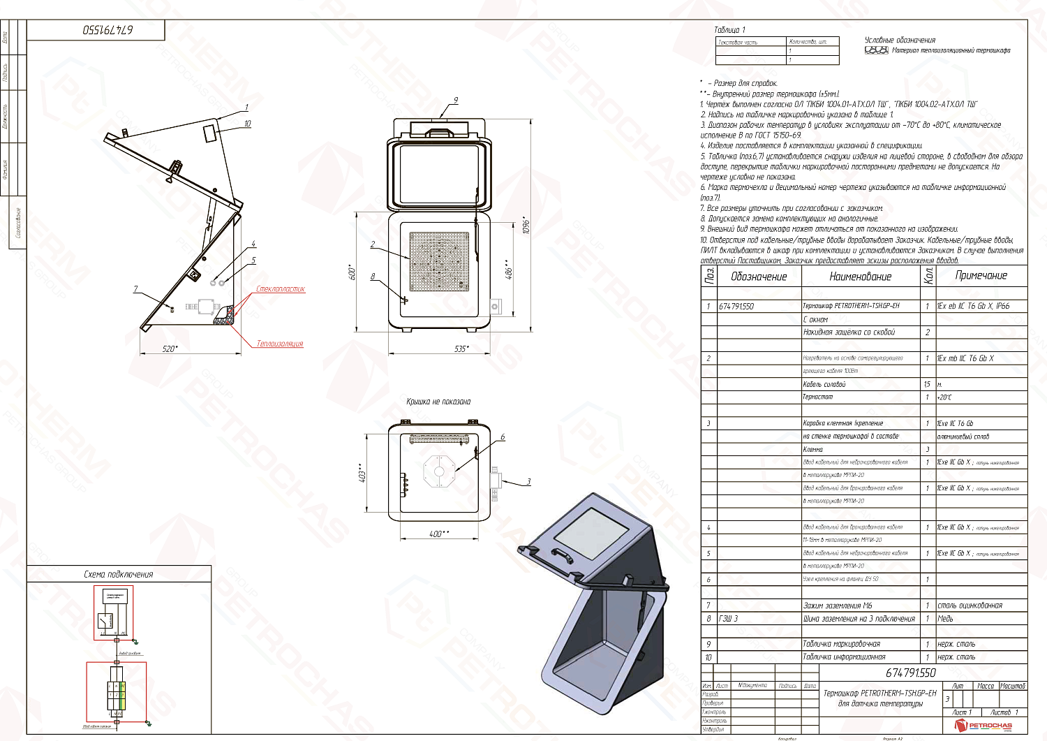 Термошкаф PETROTHERM-TSH.GP-P1-EH (674791.550)