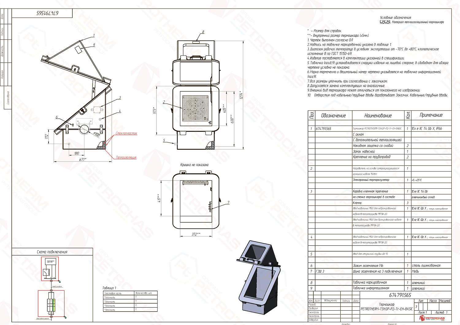 Термошкаф PETROTHERM-TSH.GP-P2-Tr-EH (674791.565)