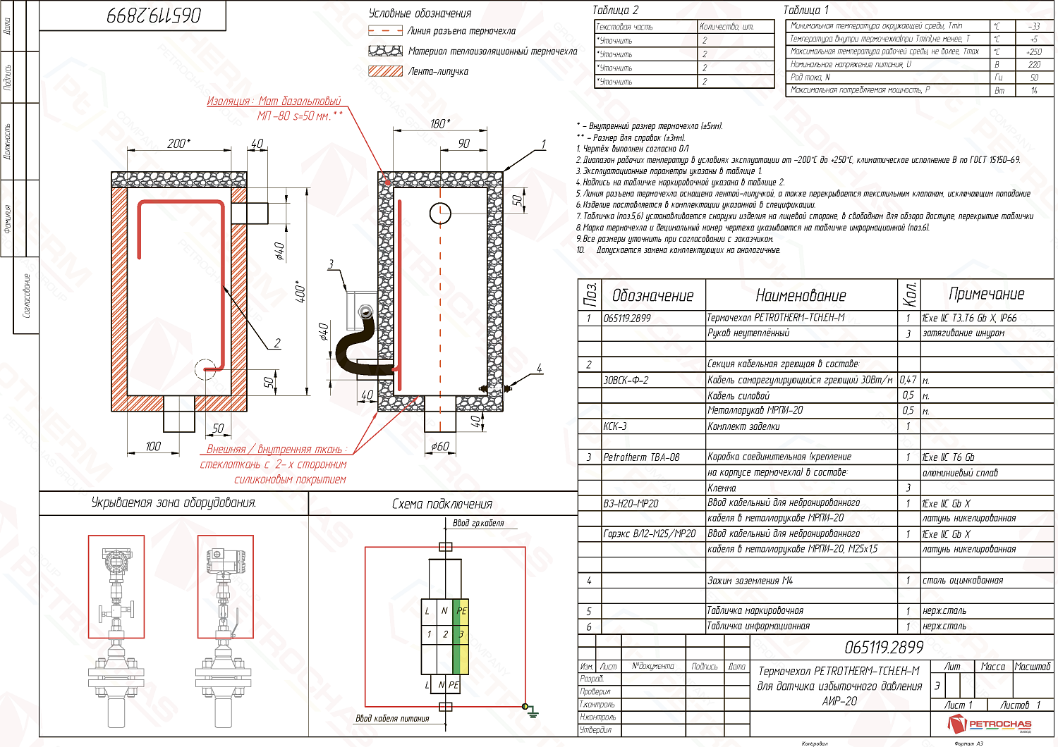 Термочехол PETROTHERM-TCH.EH-M (065119.2899) для датчика избыточного давления
