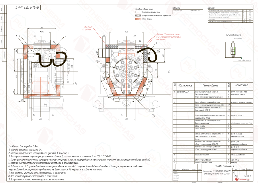 Термочехол PETROTHERM-TCH.EH-M (065119.1557) для насосного оборудования