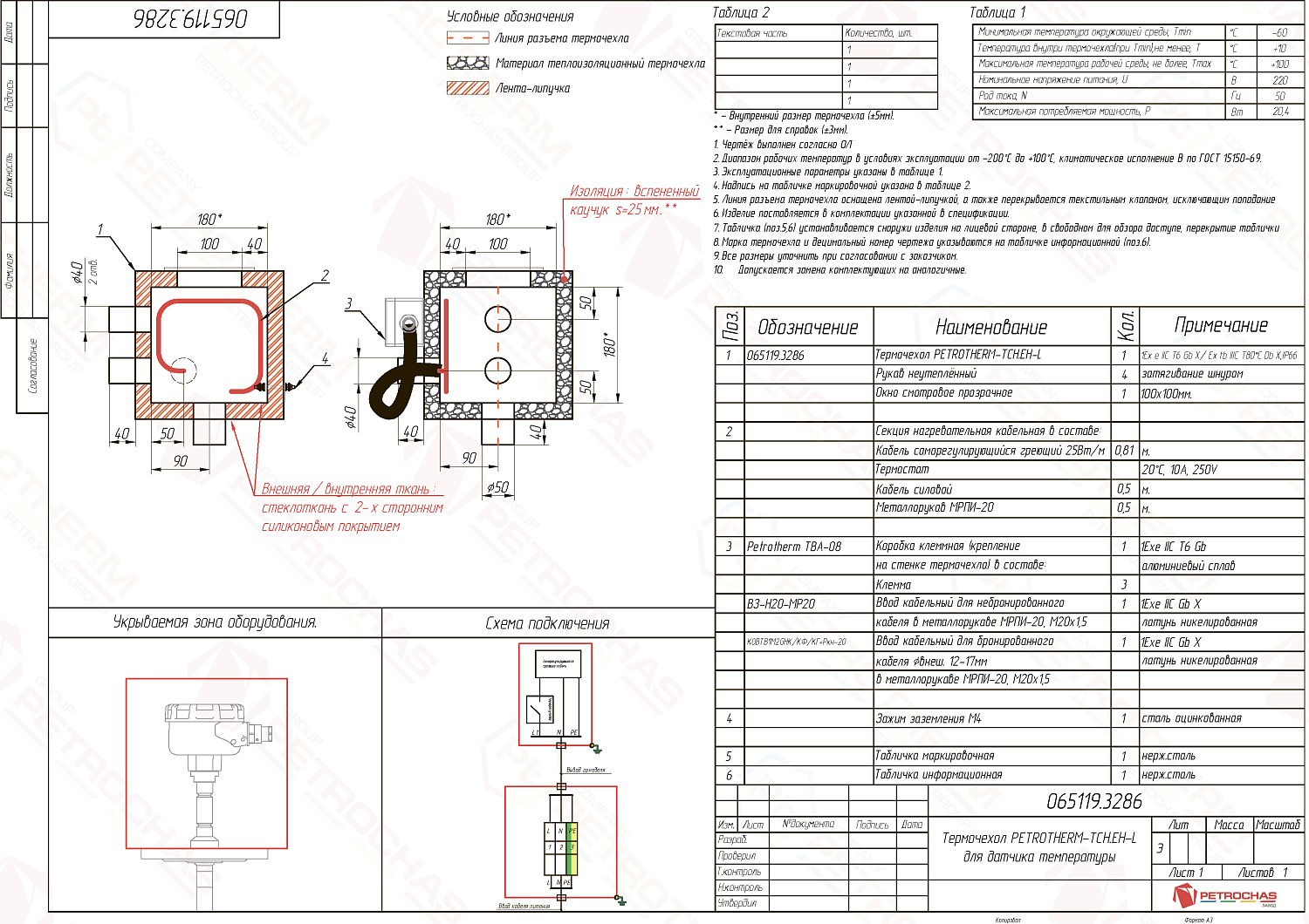 Термочехол PETROTHERM-TCH.EH-L (065119.3286) для датчика температуры