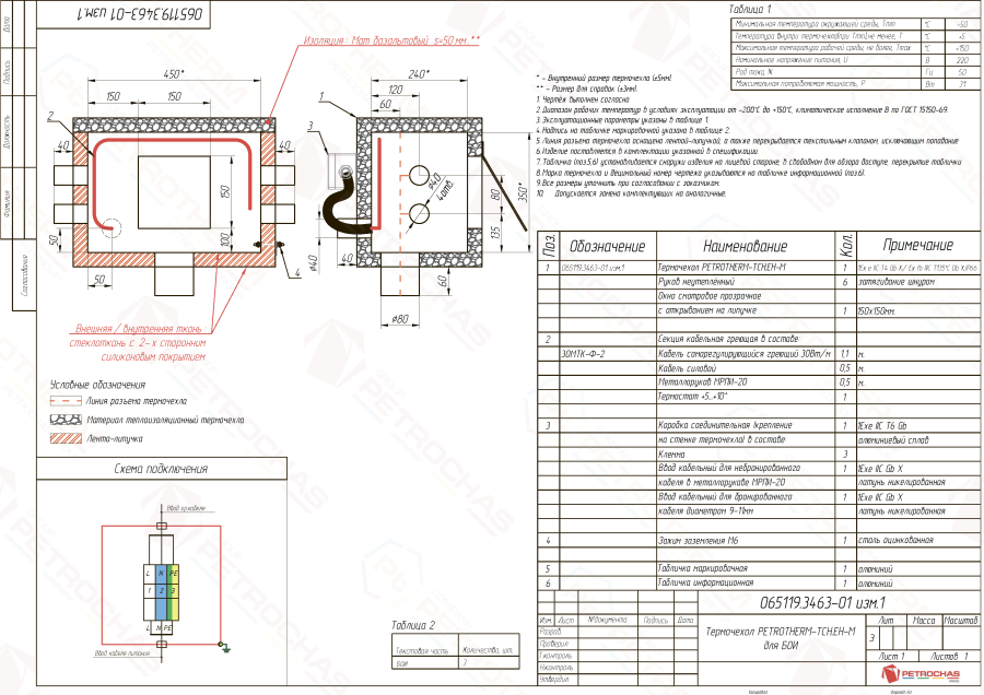 Термочехол PETROTHERM-TCH.EH-М (065119.3463-01) для датчика температуры