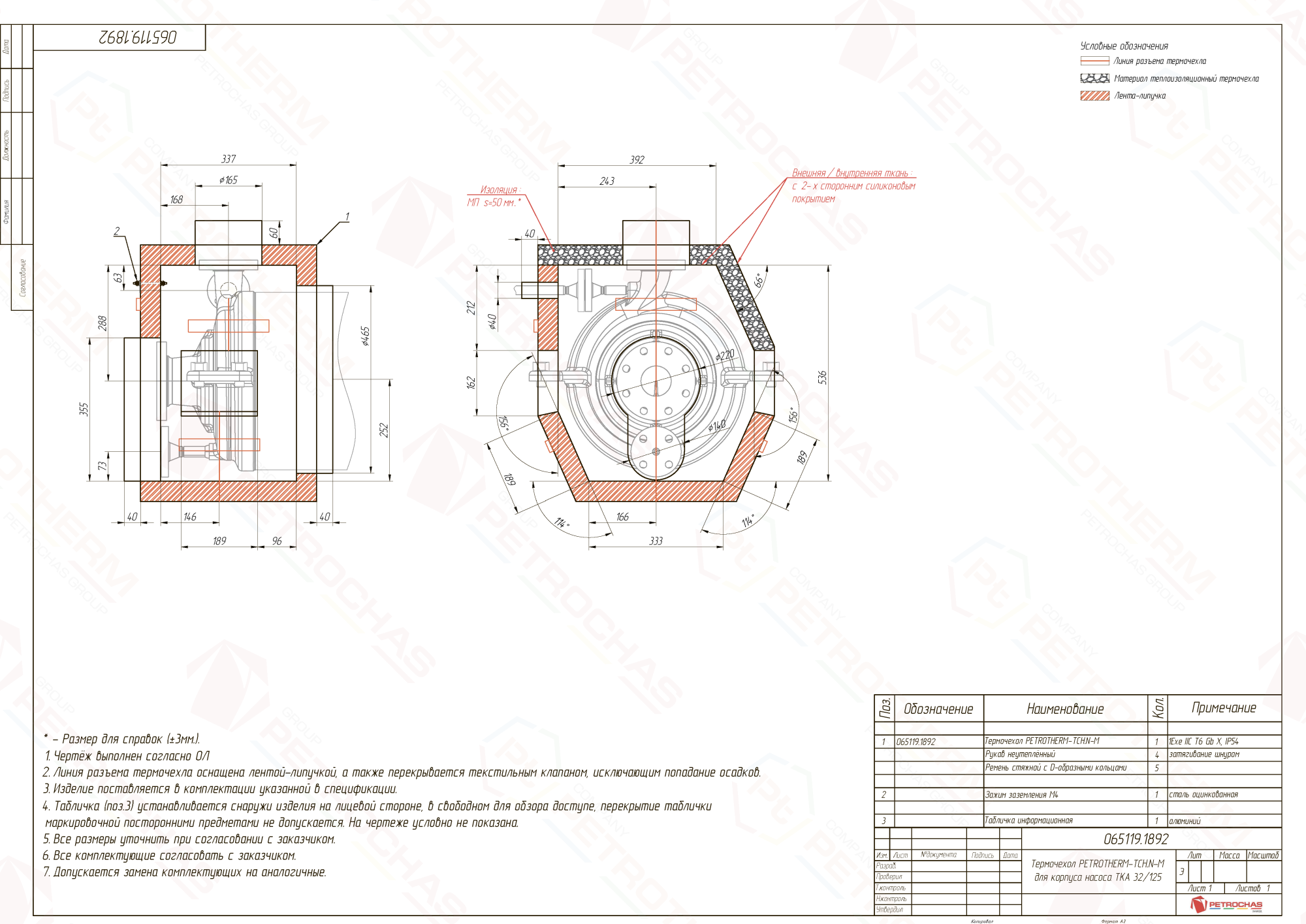 Термочехол PETROTHERM-TCH.N-M (065119.1892) для насосного оборудования