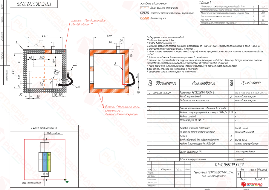 Термочехол PETROTHERM-TCH.ЕН-L (ПТЧС.065119.3729) для Электропривода