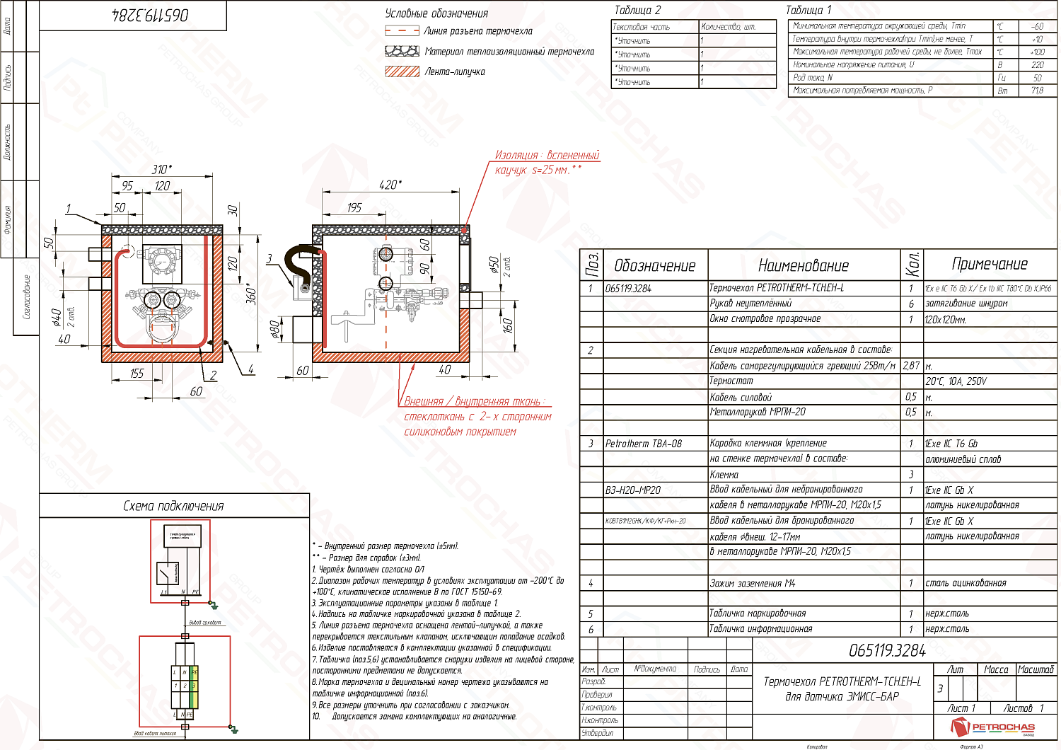 Термочехол PETROTHERM-TCH.EH-L (065119.3284) для датчика давления