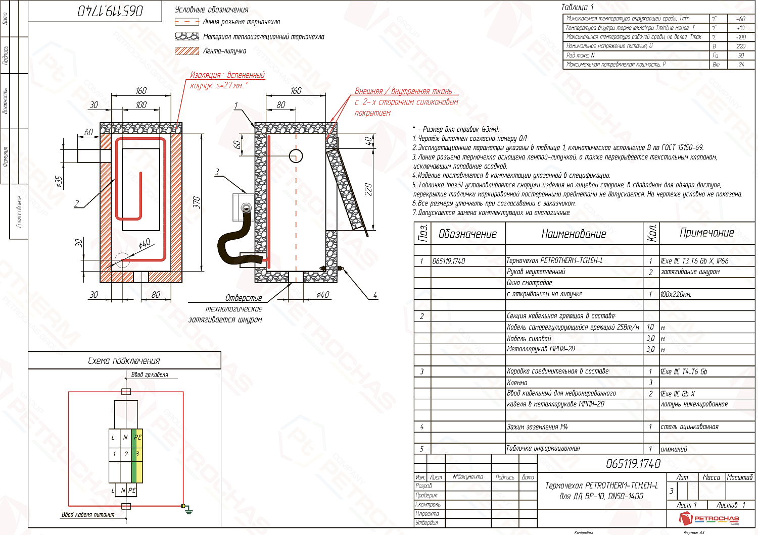 Термочехол PETROTHERM-TCH.EH-L (065119.1740) для датчика давления