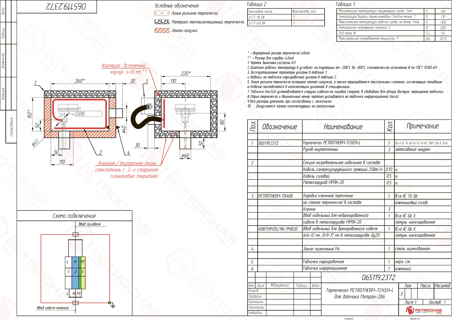 Термочехол PETROTHERM-TCH.EH-L (065119.2372) для датчика температуры