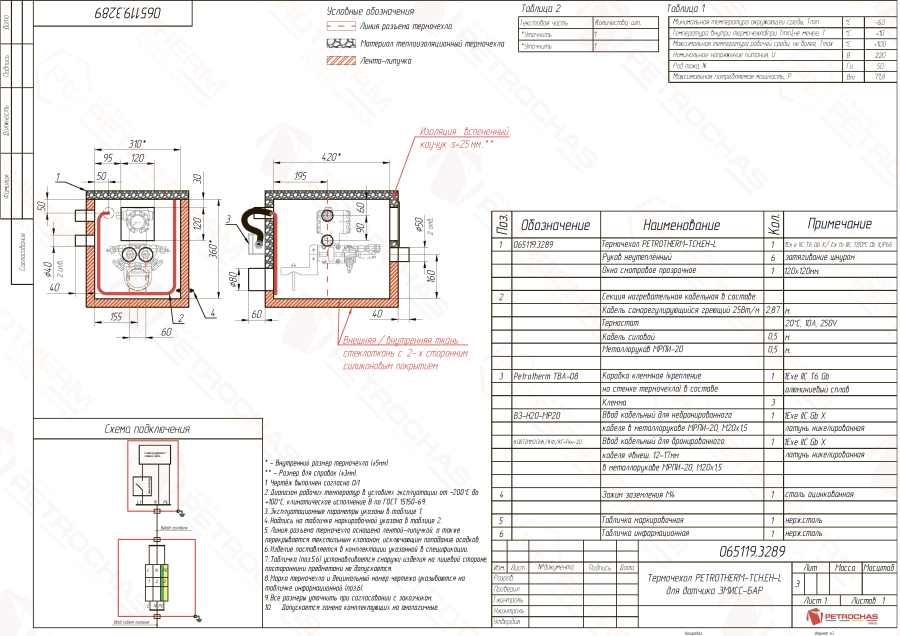 Термочехол PETROTHERM-TCH.EH-L (065119.3289) для датчика давления