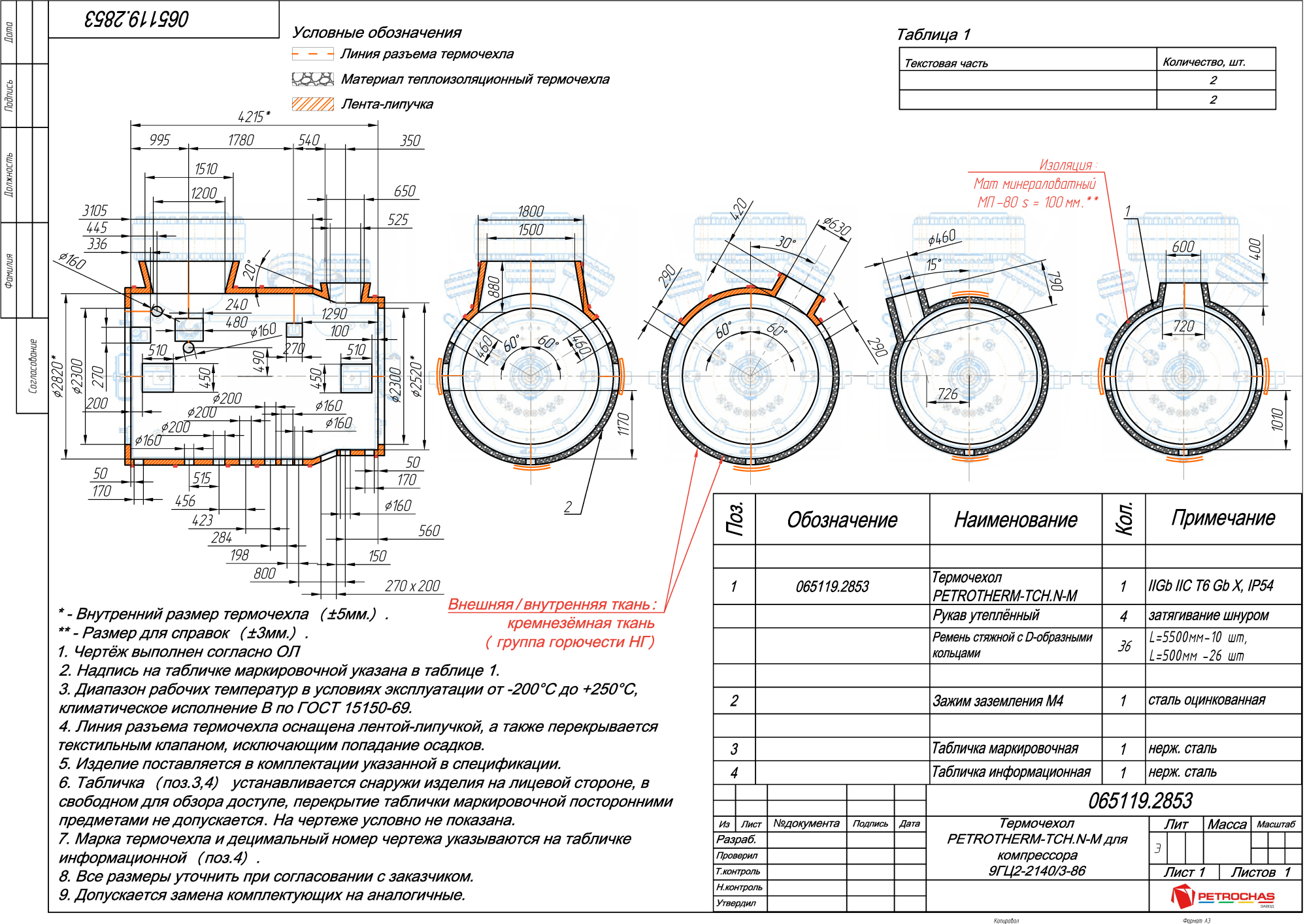 Термочехол PETROTHERM-TCH.N-M (065119.2853) для насосного оборудования