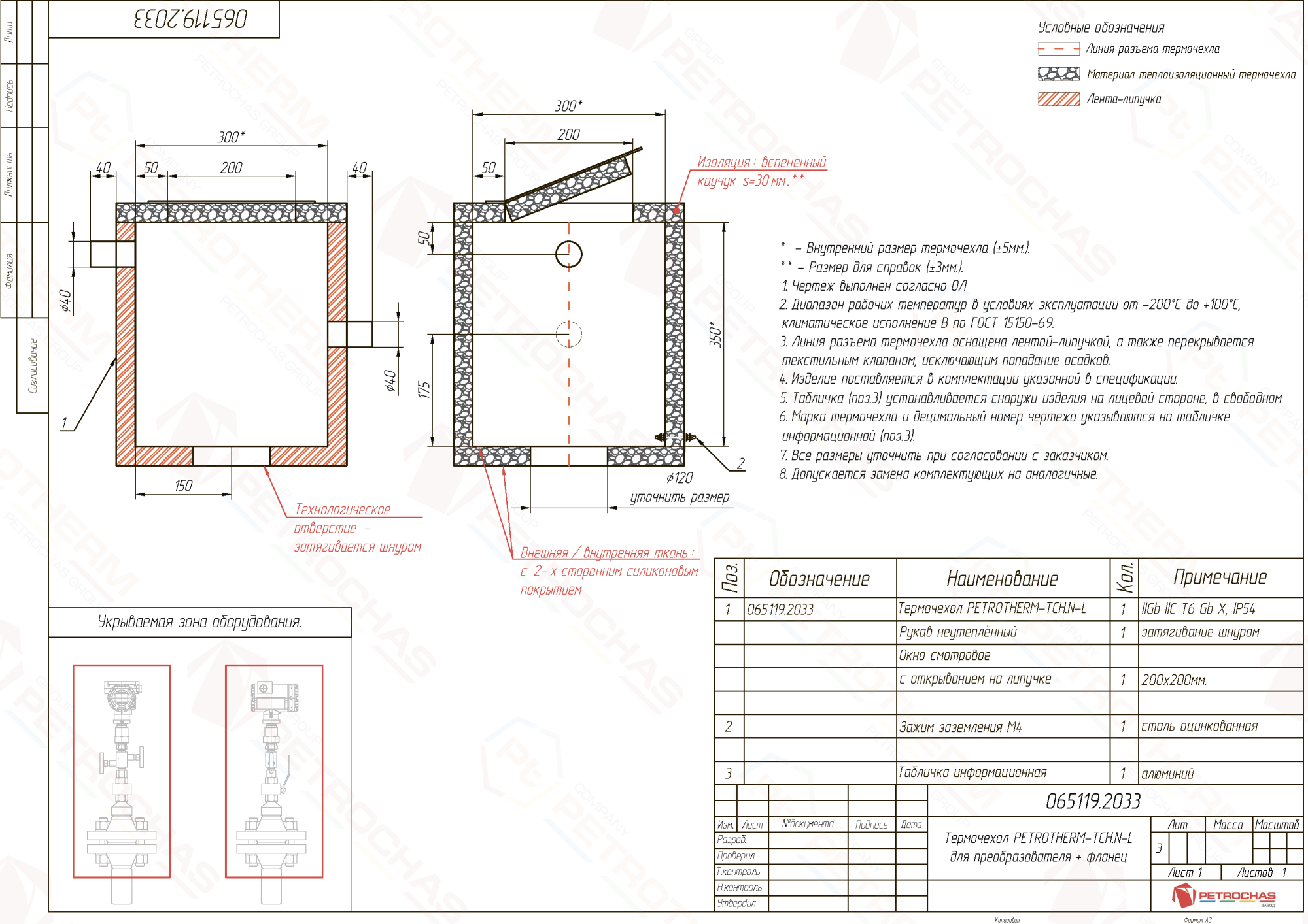 Термочехол PETROTHERM-TCH.N-L (065119.2033) для датчика давления