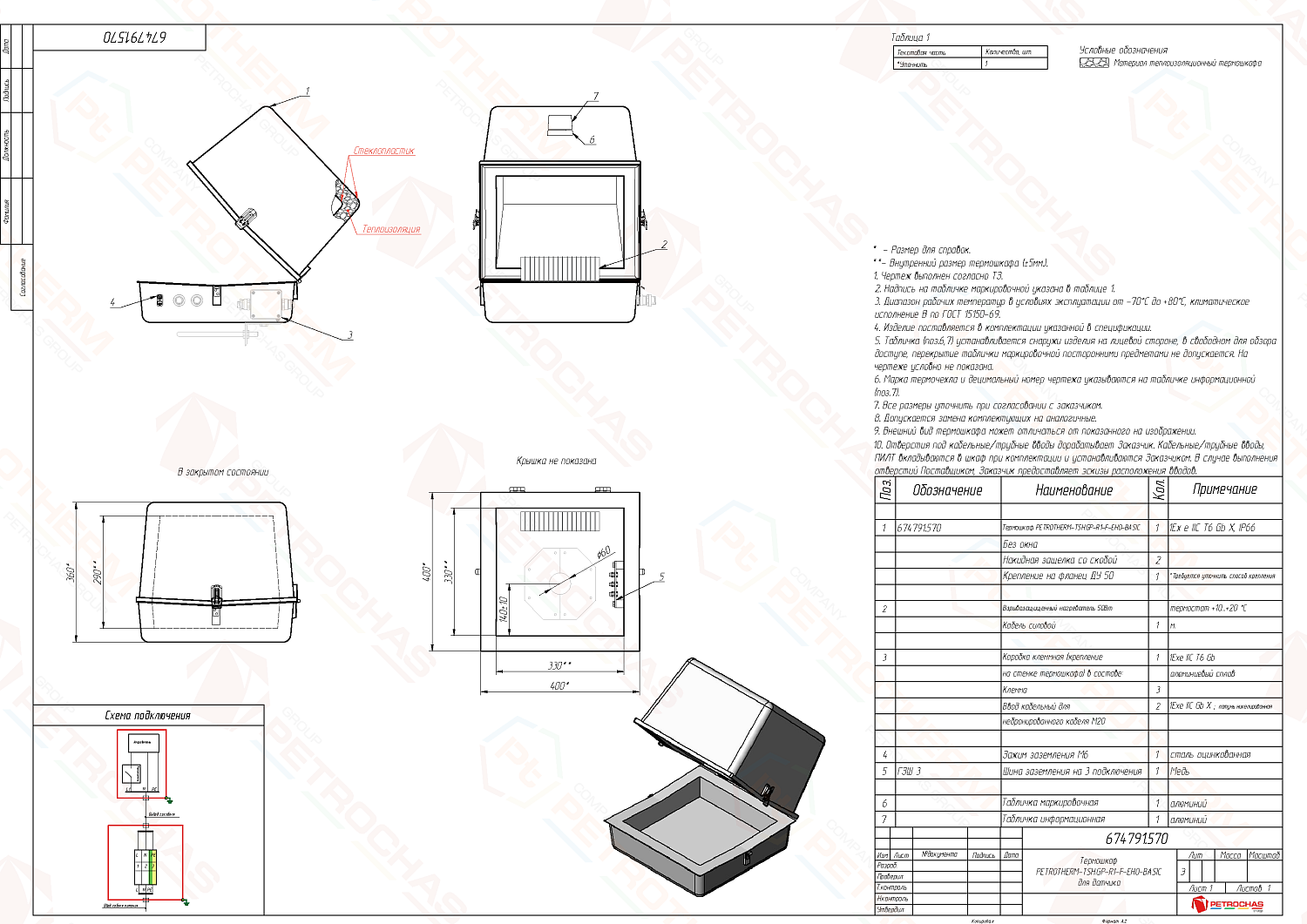 Термошкаф PETROTHERM-TSH.GP-R1-F-EHO (674791.570)