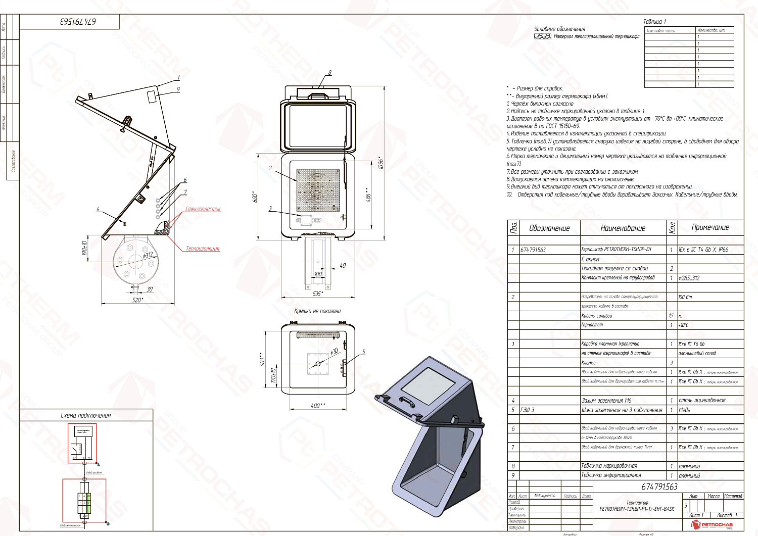 Термошкаф PETROTHERM-TSH.GP-P1-EH (674791.563)
