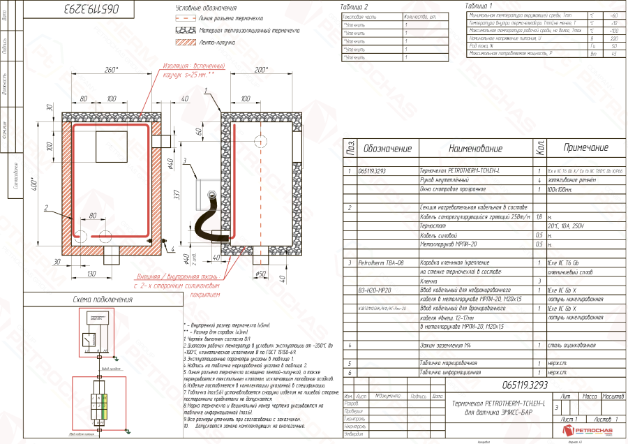 Термочехол PETROTHERM-TCH.EH-L (065119.3293) для датчика давления