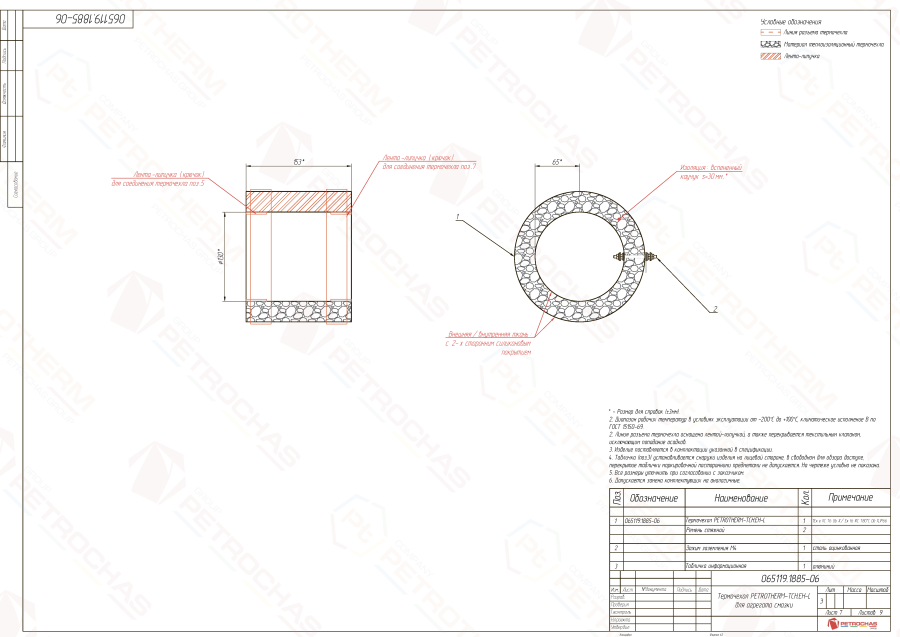 Термочехол PETROTHERM-TCH.EH-L (065119.1885) для трубопровода
