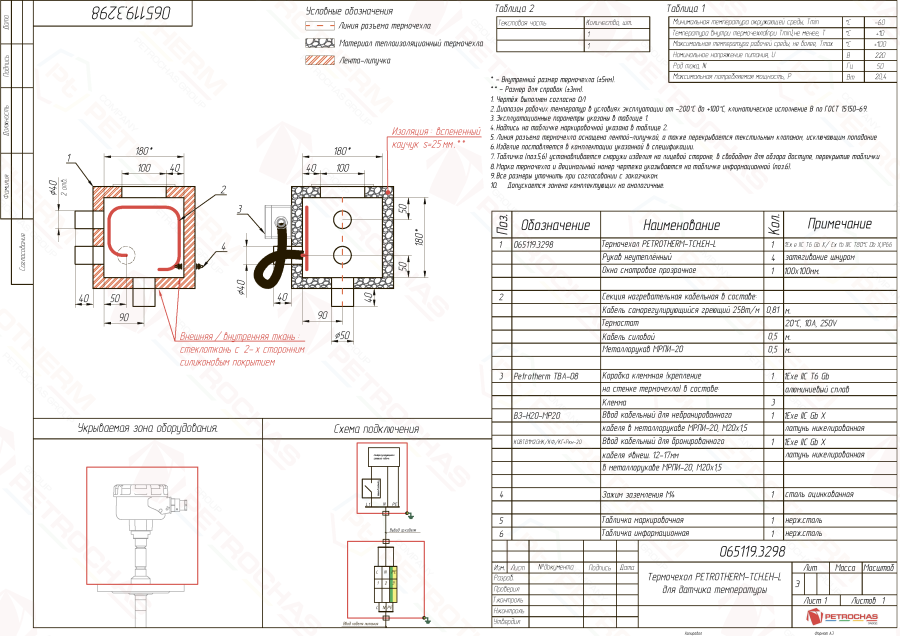 Термочехол PETROTHERM-TCH.EH-L (065119.3298) для датчика температуры