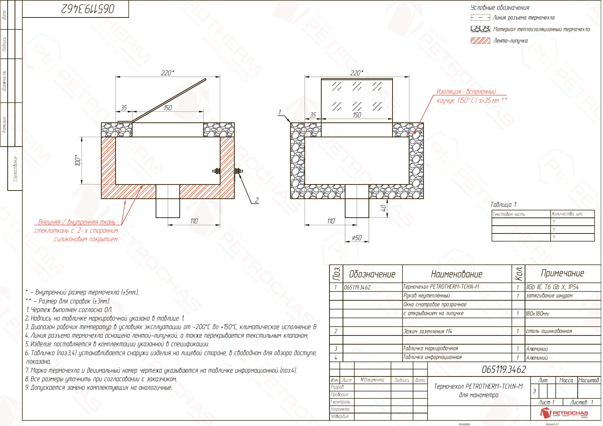 Термочехол PETROTHERM-TCH.N-М (065119.3462) для манометра