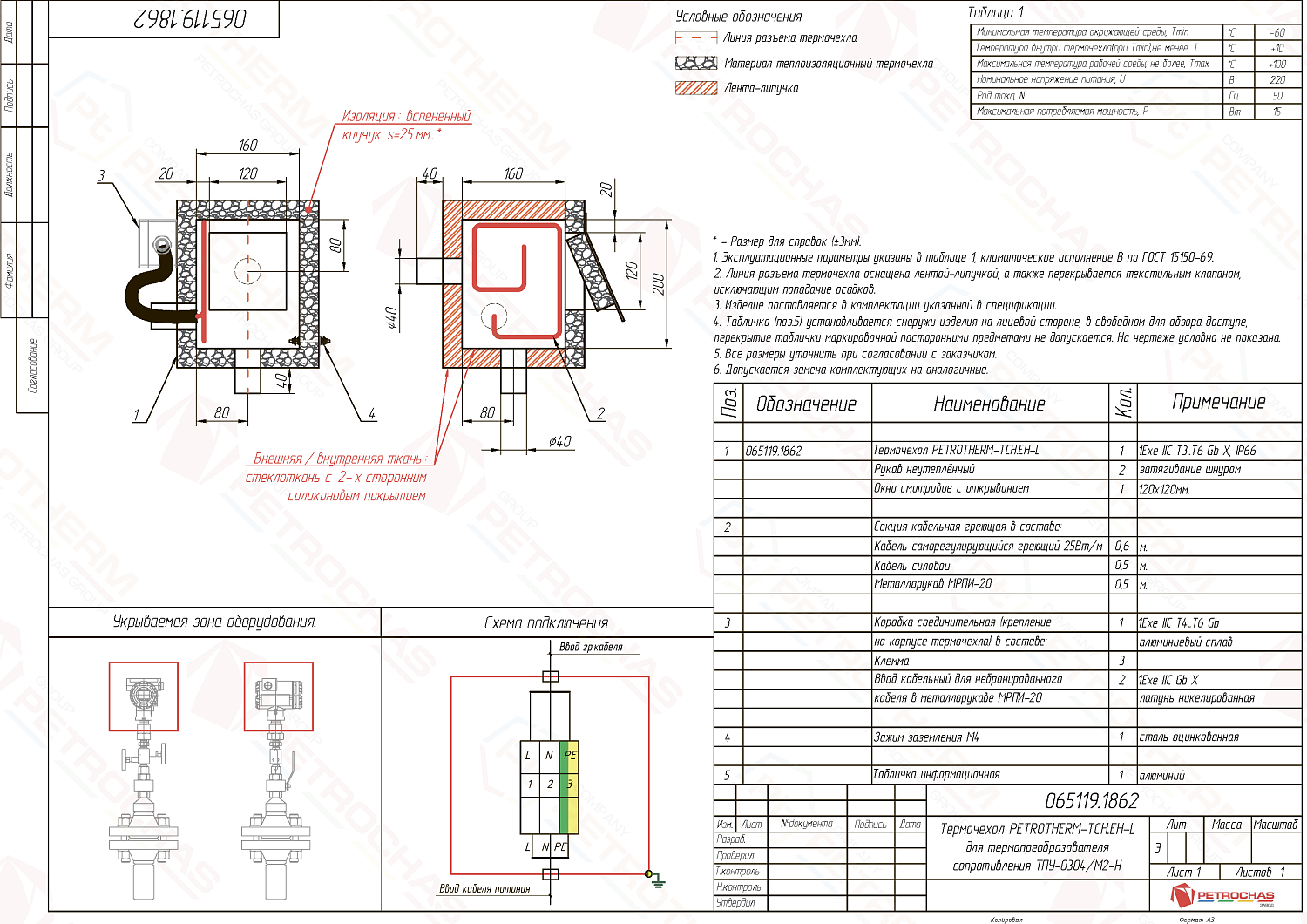 Термочехол PETROTHERM-TCH.EH-L (065119.1862) для датчика температуры