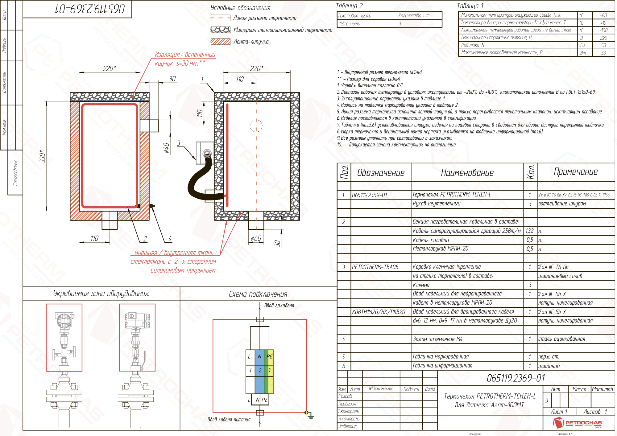 Термочехол PETROTHERM-TCH.EH-L (065119.2369-01) для датчика давления