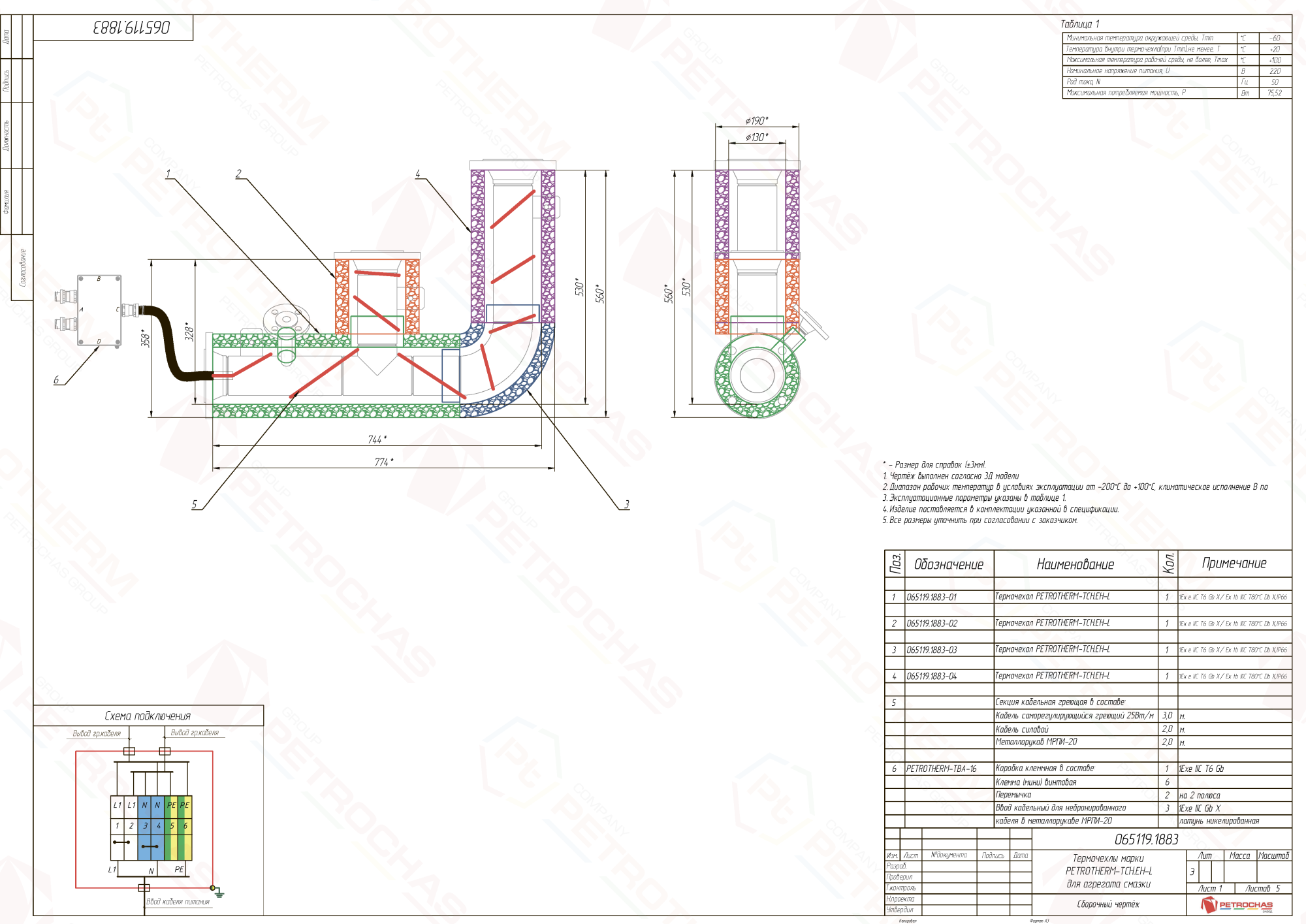 Термочехол PETROTHERM-TCH.EH-L (065119.1883) для трубопровода