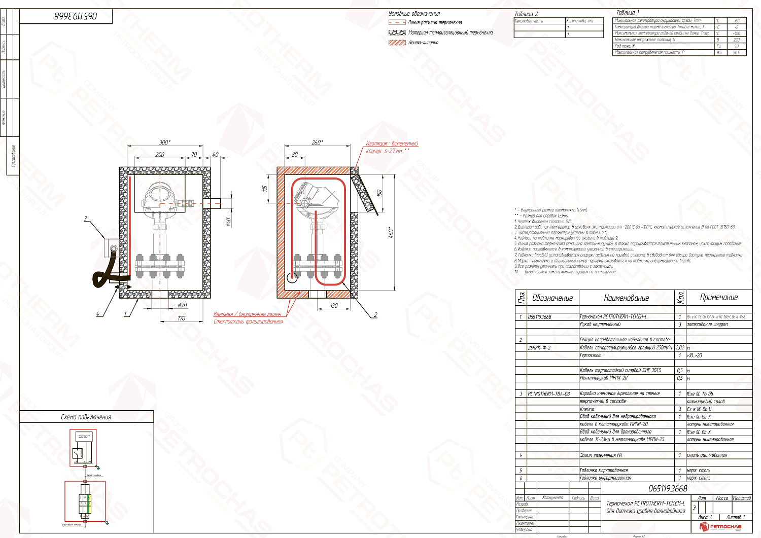 Термочехол PETROTHERM-TCH.EH-L (065119.3668) для датчика уровня