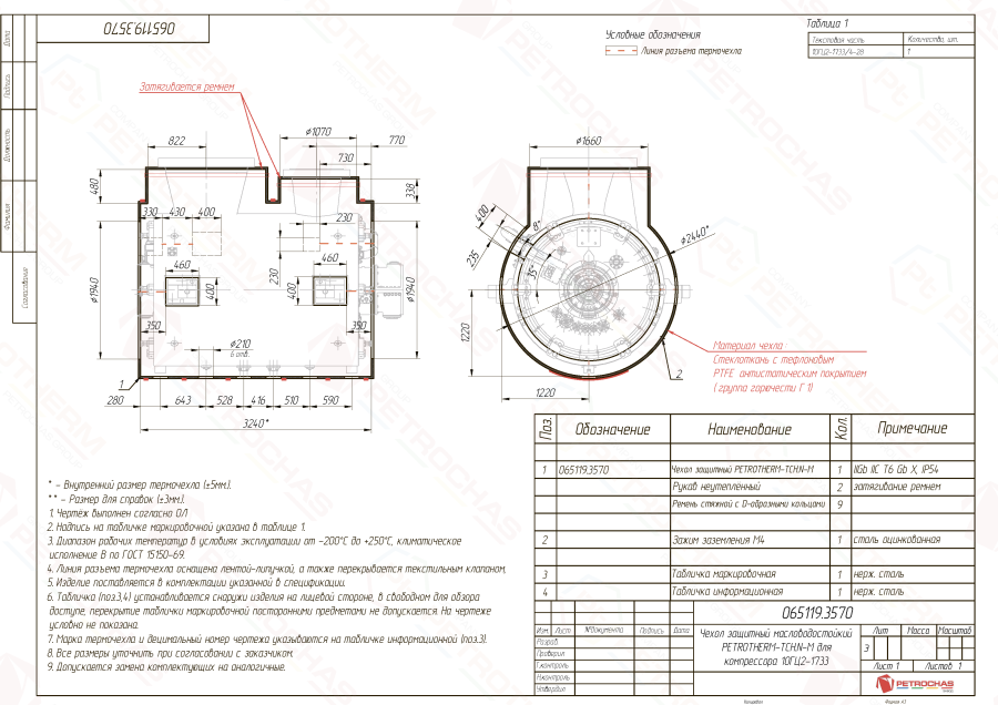 Термочехол PETROTHERM-TCH.N-M (065119.3570) для насосного оборудования