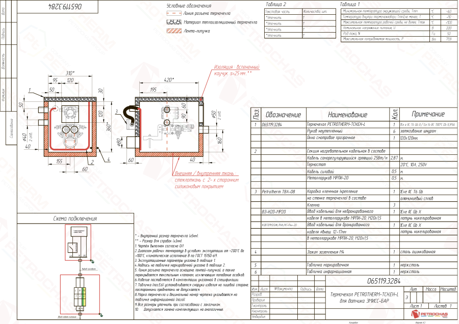 Термочехол PETROTHERM-TCH.EH-L (065119.3284) для датчика давления
