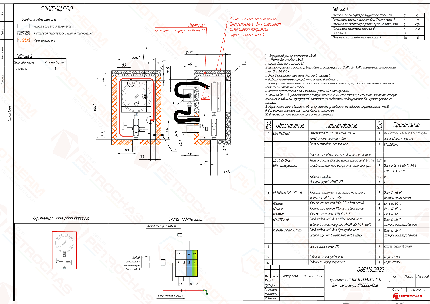 Термочехол PETROTHERM-TCH.EH-L (065119.2983) для манометра