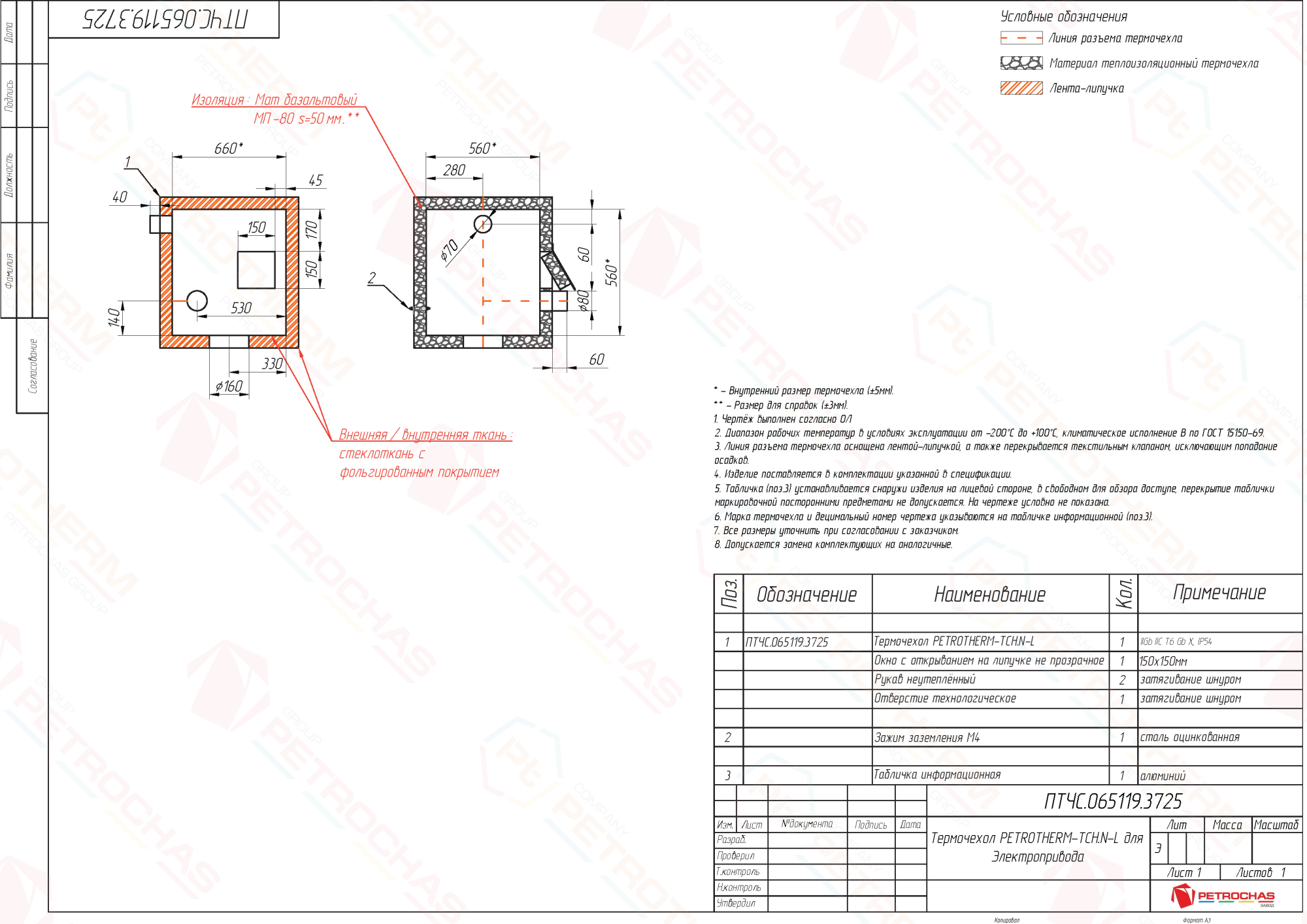 Термочехол PETROTHERM-TCH.N-L (ПТЧС.065119.3725) для Электропривода
