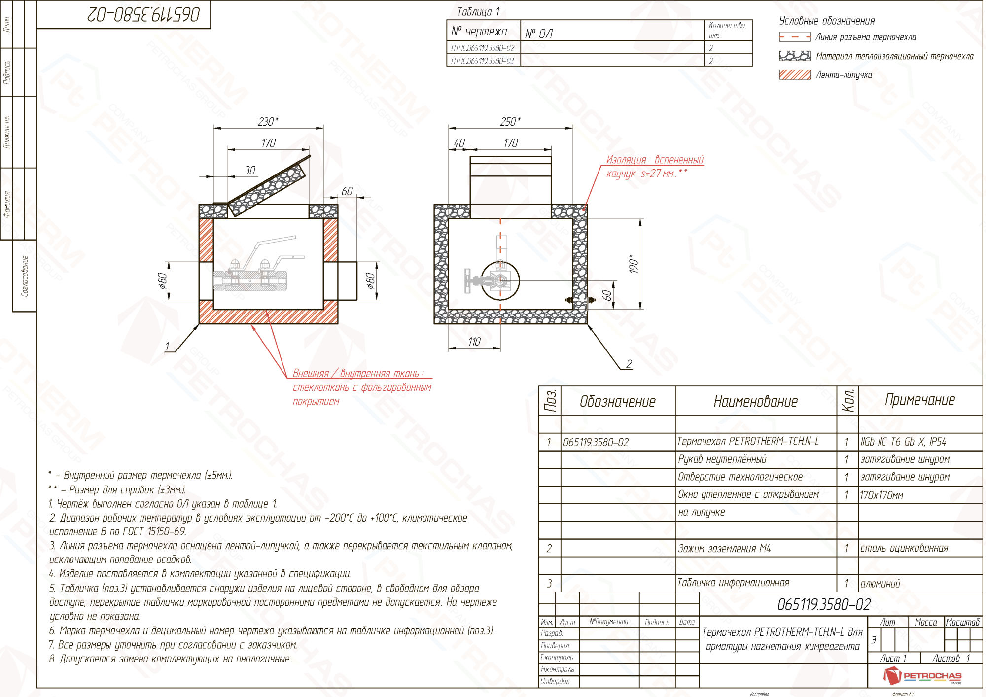 Термочехол PETROTHERM-TCH.N-L (065119.3580-02) для крана шарового