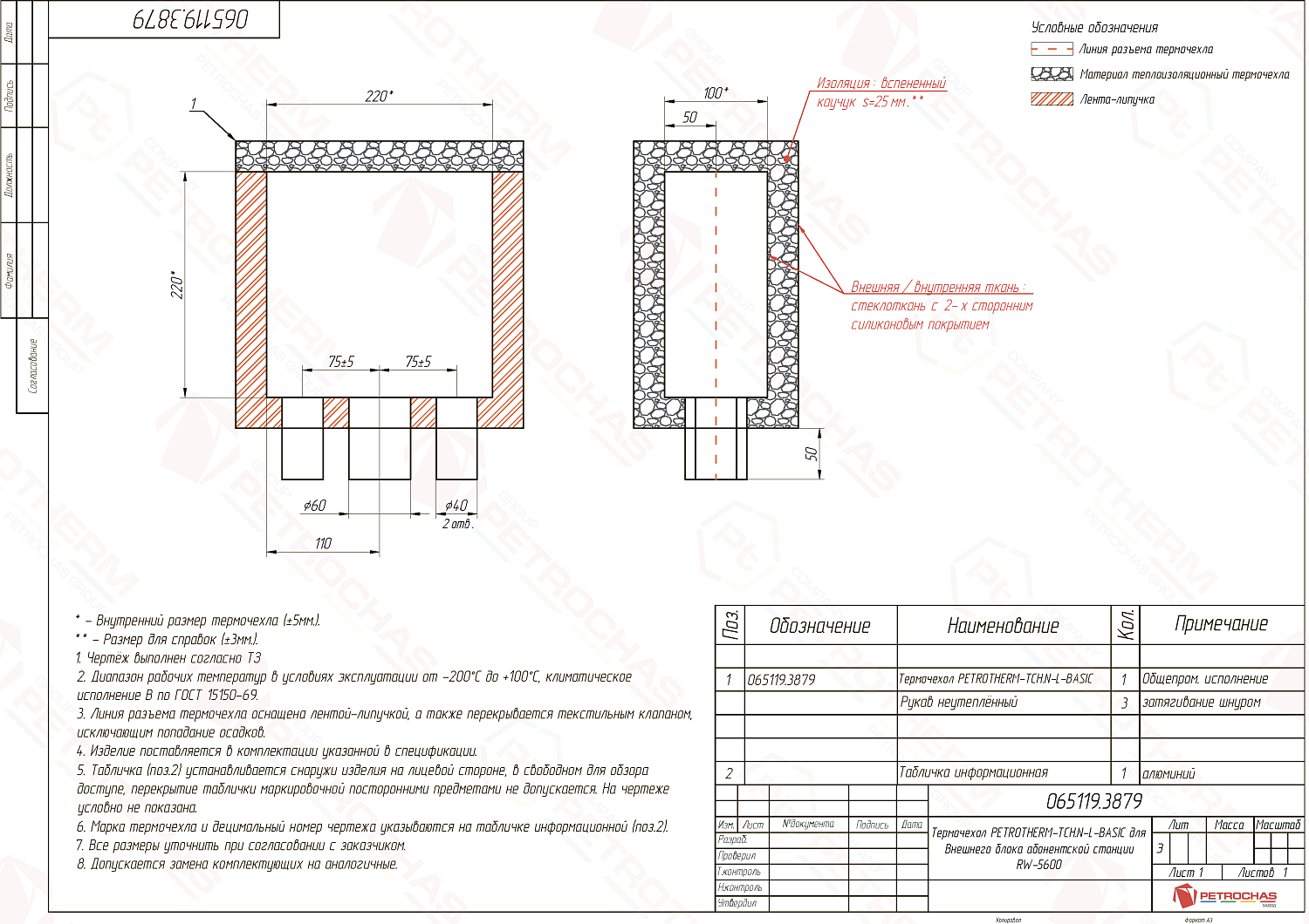 Термочехол PETROTHERM-TCH.N-L (065119.3879) для блока абонентской станции