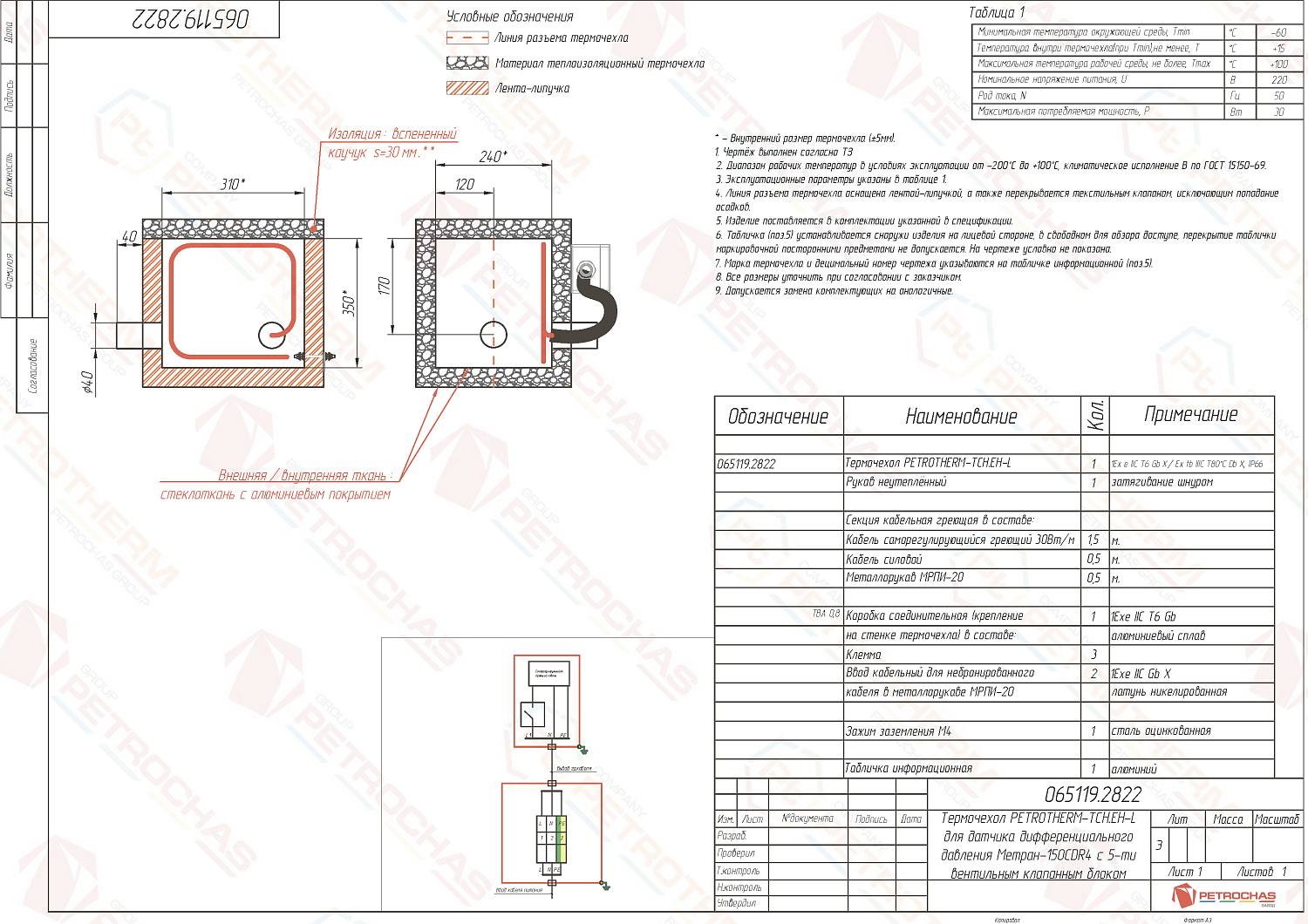 Термочехол PETROTHERM-TCH.EH-L (065119.2822) для датчика давления