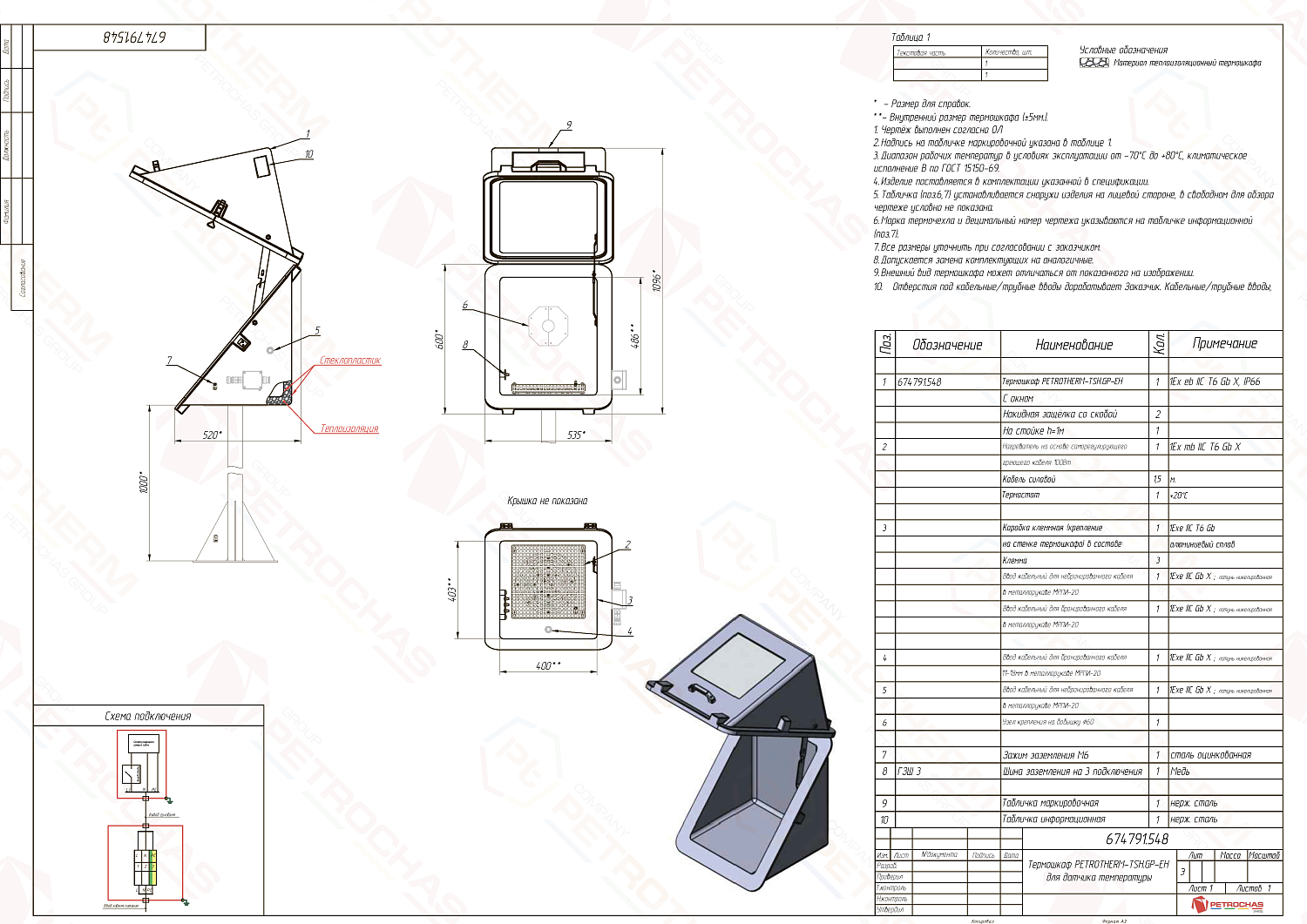Термошкаф PETROTHERM-TSH.GP-P1-EH (674791.548)