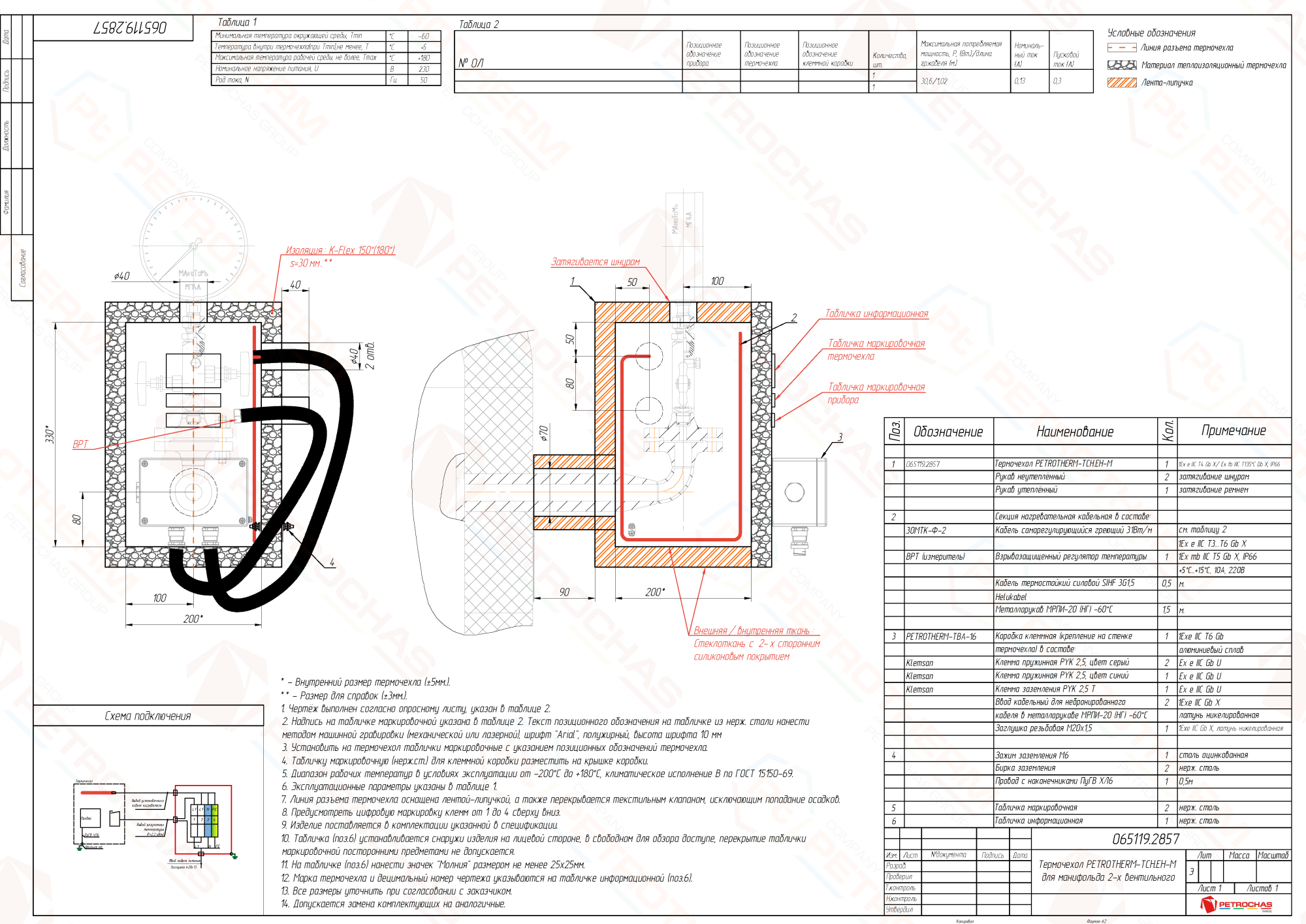 Термочехол PETROTHERM-TCH.EH-M (065119.2857) для вентильного блока