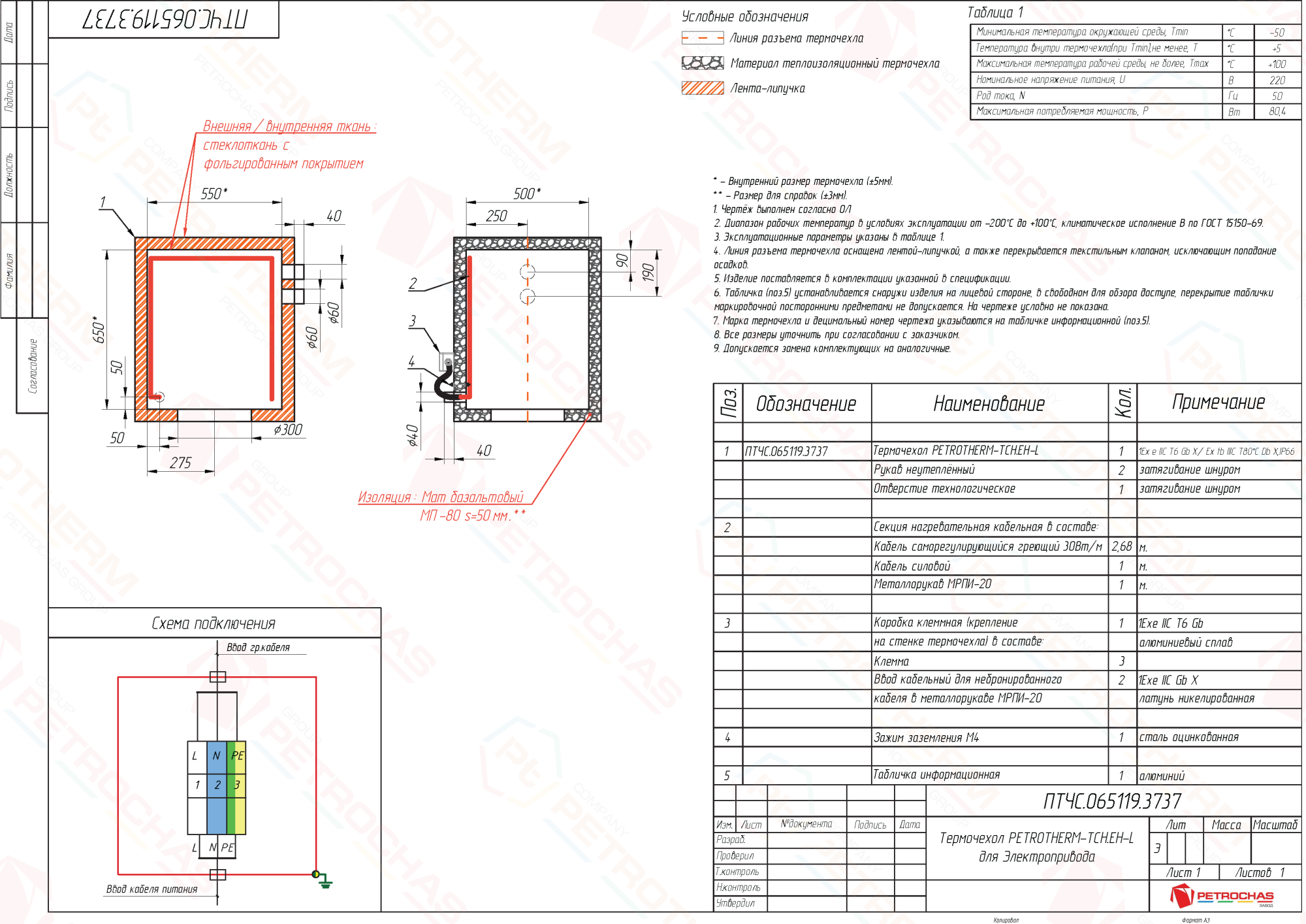 Термочехол PETROTHERM-TCH.ЕН-L (ПТЧС.065119.3737) для Электропривода