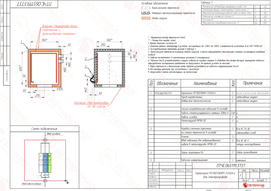 Термочехол PETROTHERM-TCH.ЕН-L (ПТЧС.065119.3737) для Электропривода