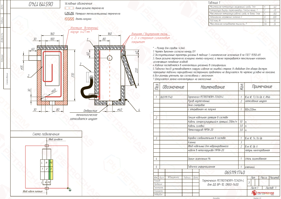 Термочехол PETROTHERM-TCH.EH-L (065119.1740) для датчика давления