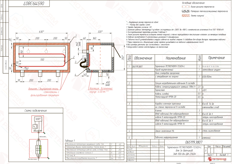 Термочехол PETROTHERM-TCH.EHT-L (065119.3807) для датчика давления