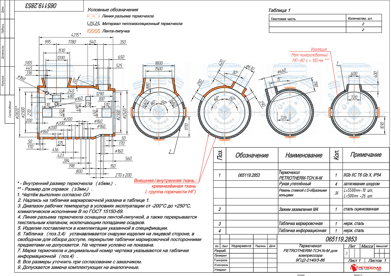Термочехол PETROTHERM-TCH.N-M (065119.2853) для насосного оборудования