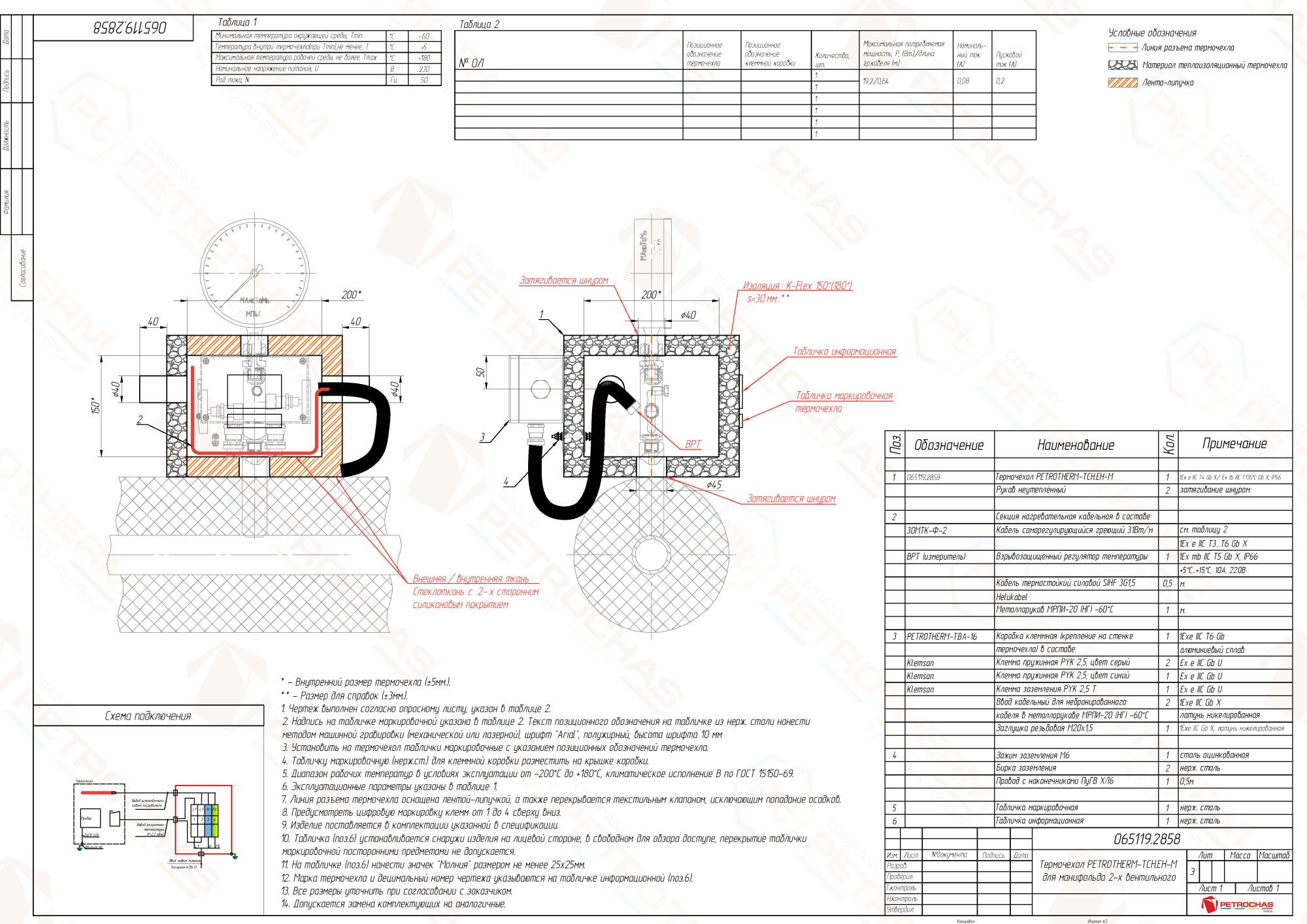 Термочехол PETROTHERM-TCH.EH-M (065119.2858) для вентильного блока
