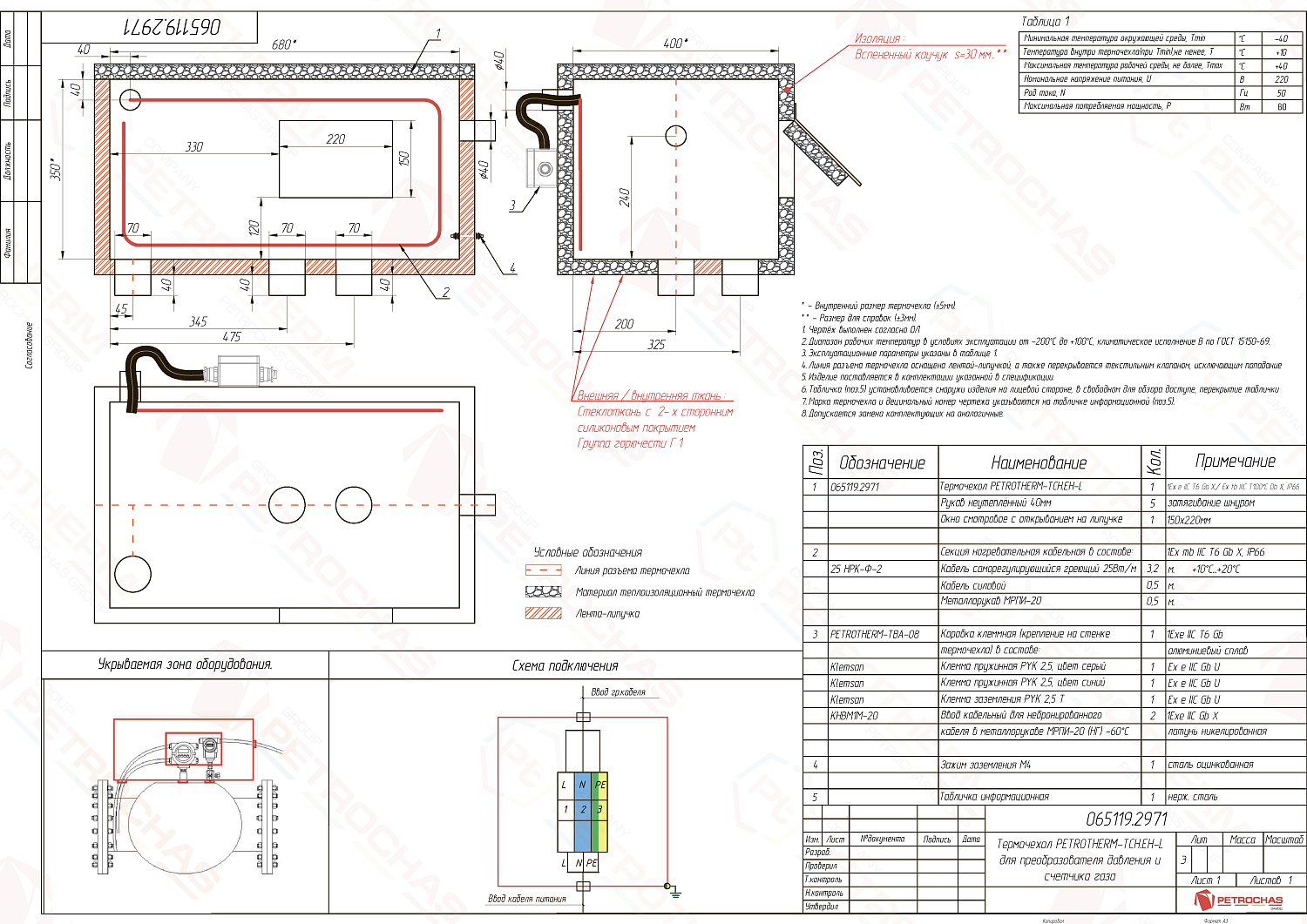 Термочехол PETROTHERM-TCH.EH-L (065119.2971) для датчика давления