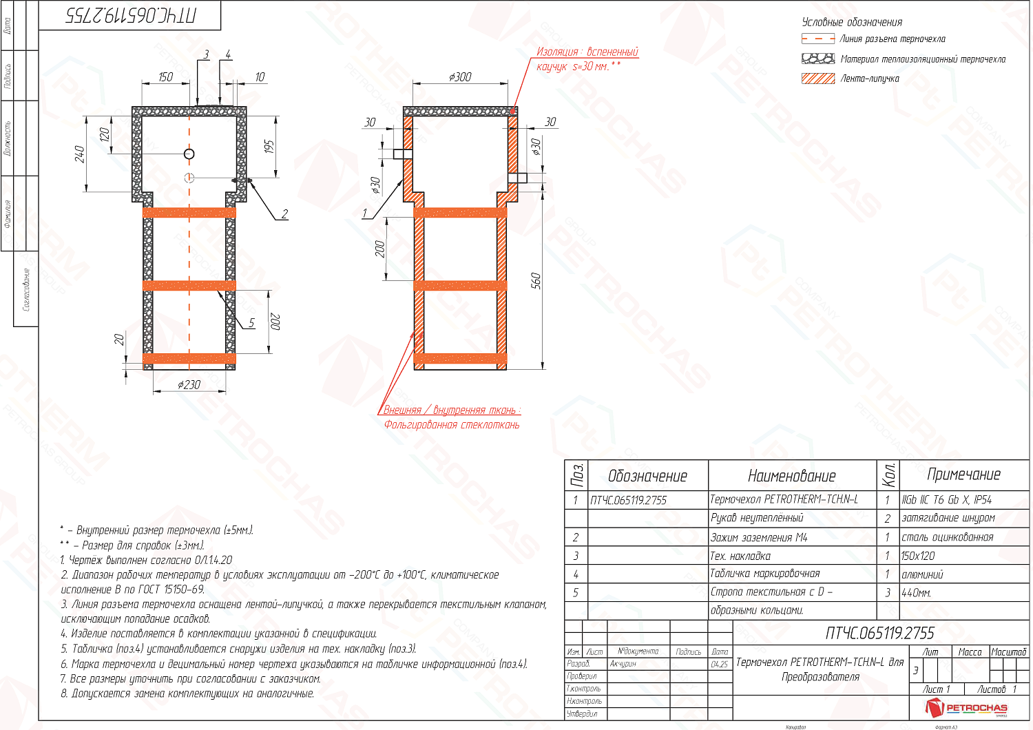 Термочехол PETROTHERM-TCH.N-L (ПТЧС.065119.2755) для Преобразователя