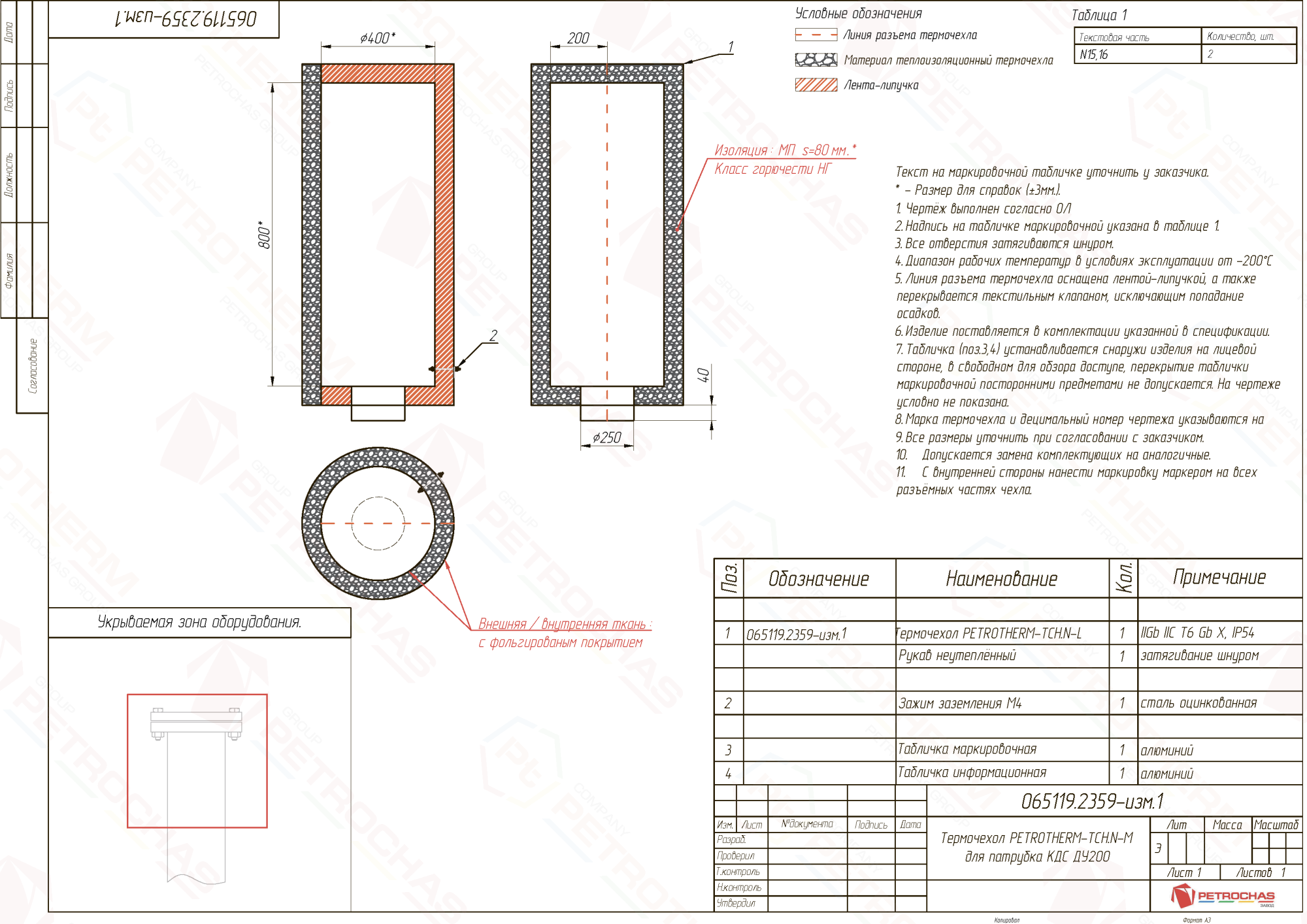 Термочехол PETROTHERM-TCH.N-M (065119.2359) для трубопровода